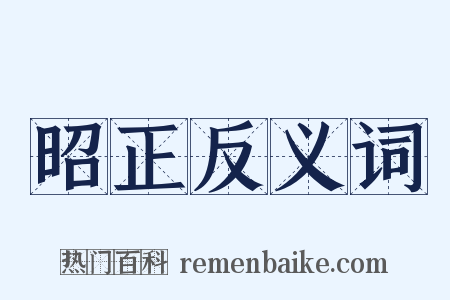 昭正反义词是什么意思的图片